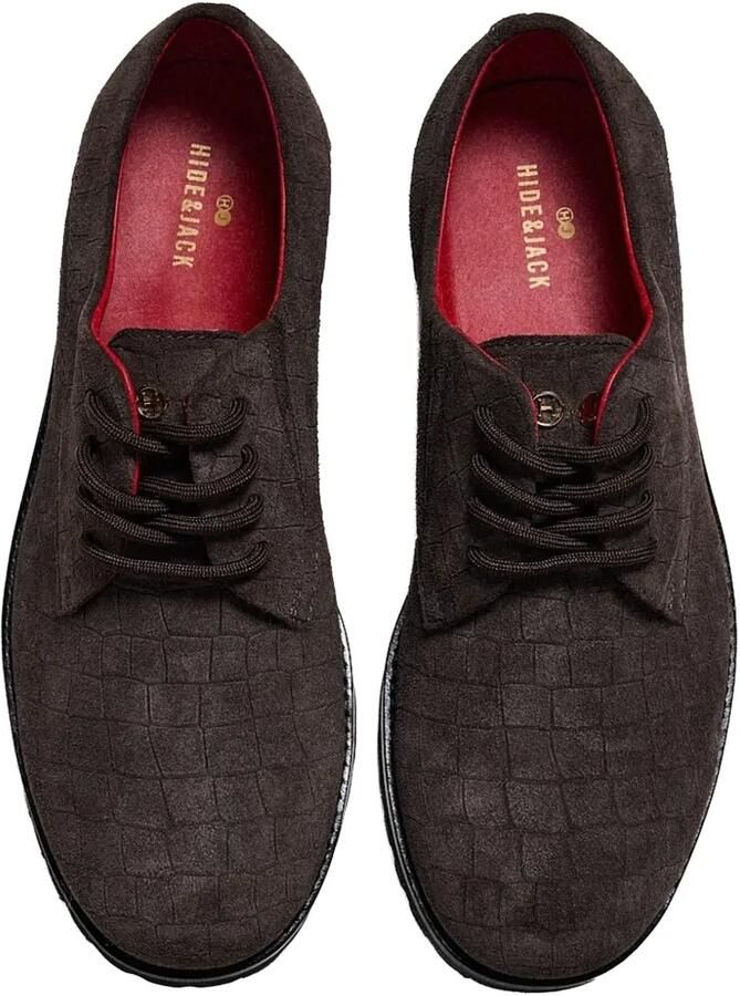 Hide&Jack Spencer derby veterschoenen met krokodillen-reliëf Bruin - Foto 3