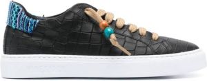 Hide&Jack Sneakers met krokodillen-reliëf Zwart