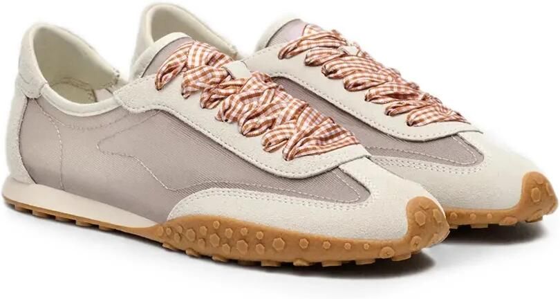 Hoff Bridge sneakers met gingham-kant en suède vlakken Wit