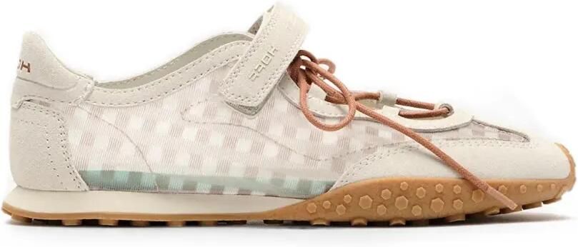 Hoff Bridge sneakers met klittenband en gingham-patroon Wit