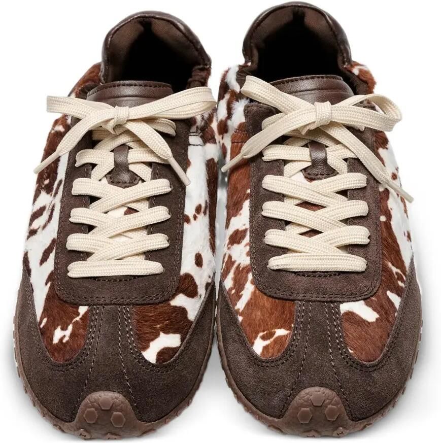 Hoff Bridge sneakers met koeienprint en kalfshaar Bruin - Foto 2
