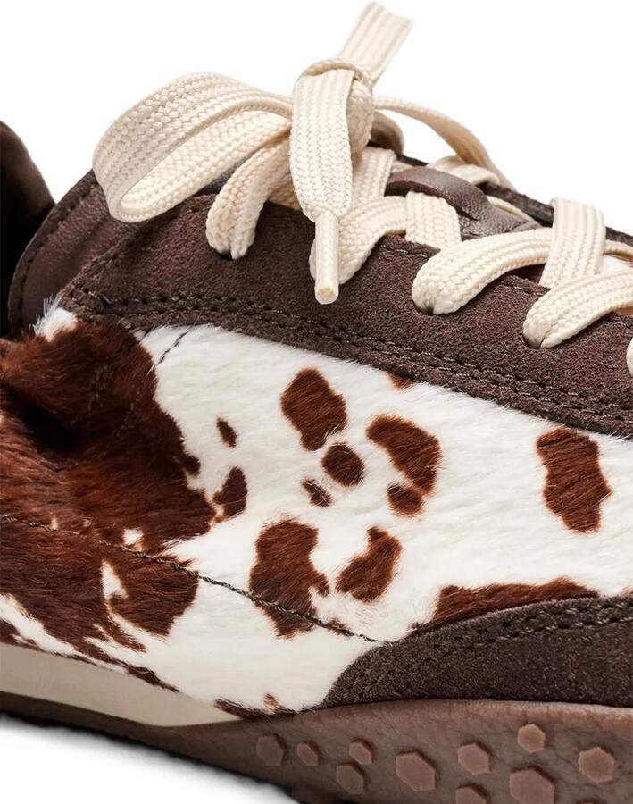 Hoff Bridge sneakers met koeienprint en kalfshaar Bruin - Foto 3