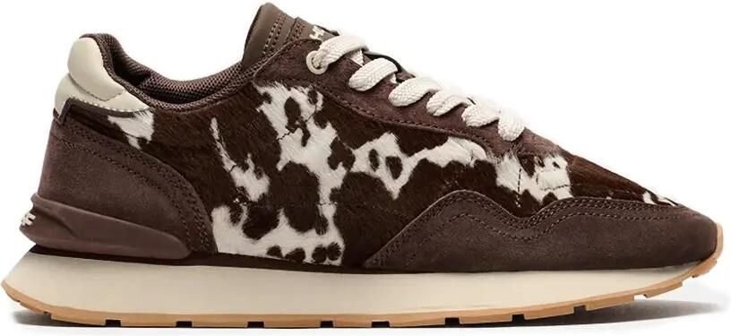Hoff City sneakers met koeienprint en vlakken Bruin