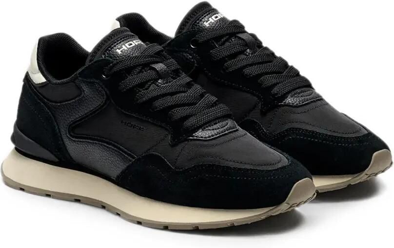 Hoff City sneakers met leren afwerking en vlakken Zwart - Foto 4
