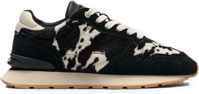 Hoff City sneakers met suède vlakken en dierenprint Zwart