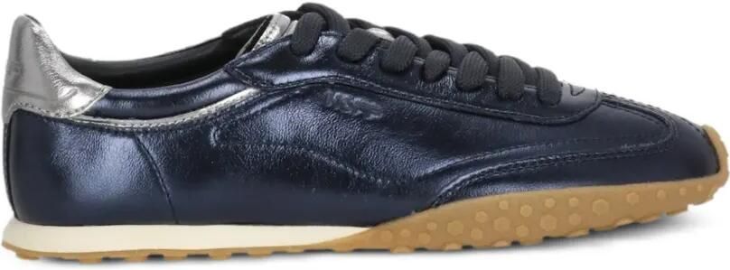 Hoff Leren sneakers met metallic-effect Blauw