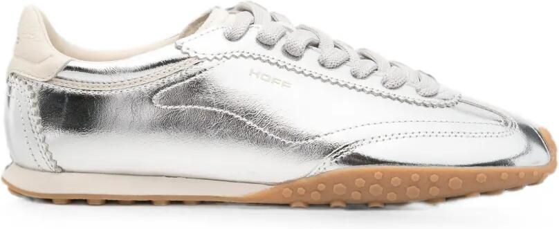 Hoff Leren sneakers met metallic-effect Zilver