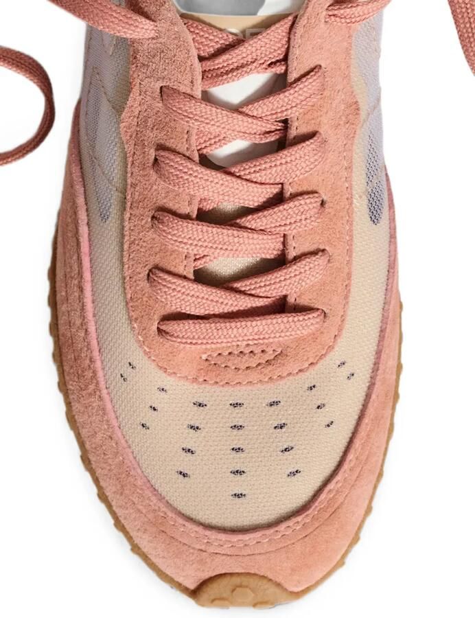 Hoff Mesh sneakers met suède vlakken Roze - Foto 3