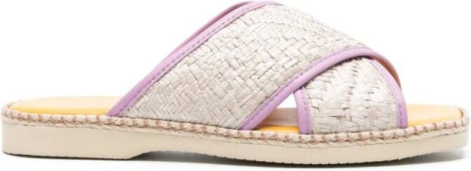 Hogan 660 raffia slippers Paars