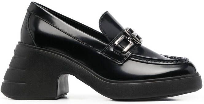 Hogan Leren loafers Zwart