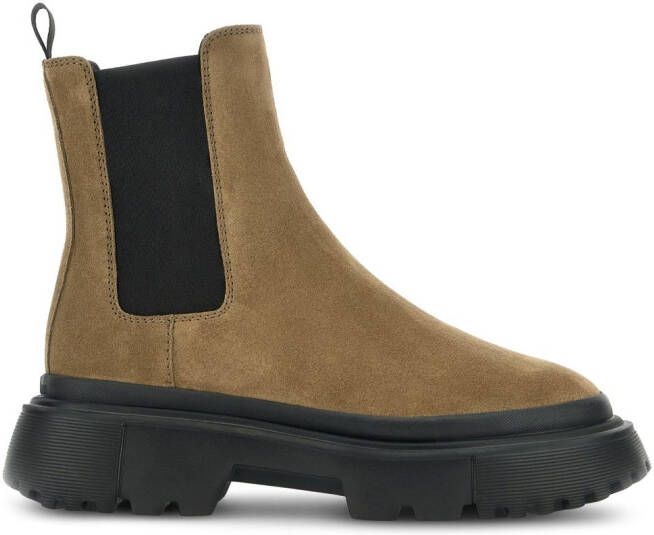 Hogan Chelsea laarzen met chunky zool Beige