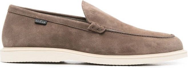 Hogan Loafers met contrasterende zool Beige