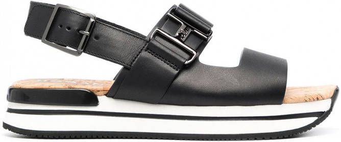 Hogan sandalen met plateauzool Zwart