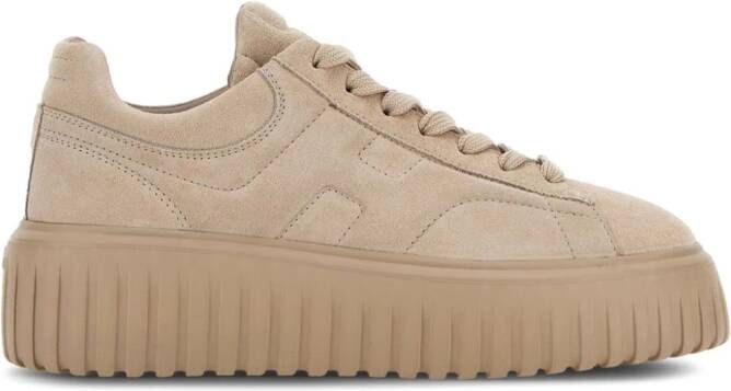 Hogan H-Stripes sneakers met plateauzool Beige