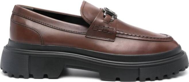 Hogan H619 leren loafers Bruin