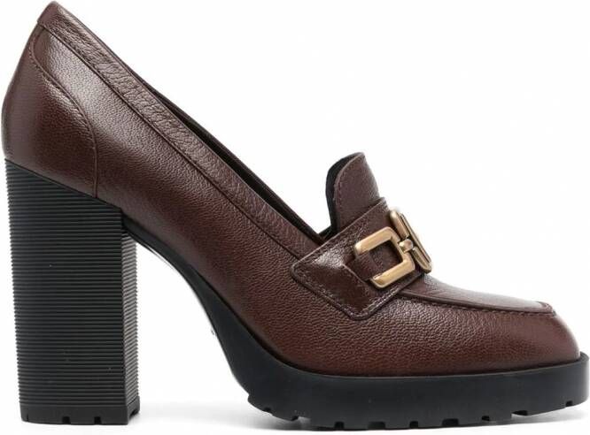 Hogan H623 loafers met 85 mm hak Bruin