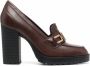Hogan H623 loafers met 85 mm hak Bruin - Thumbnail 1