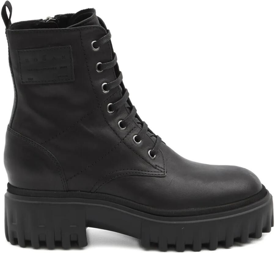 Hogan 20 mm veterlaarzen met plateauzool Zwart