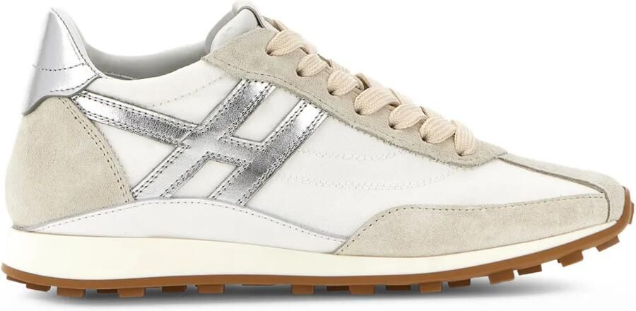 Hogan Athletic sneakers met metallic logo Wit