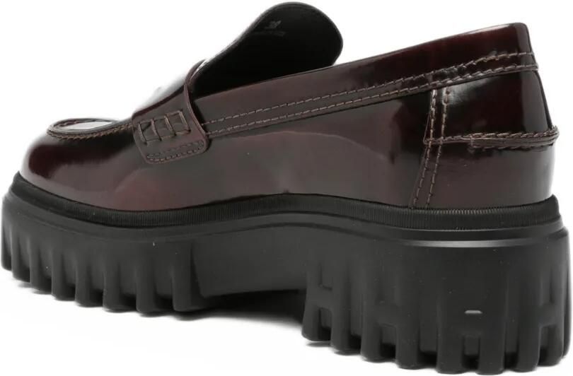 Hogan chunky-sole leather loafers Rood - Foto 2