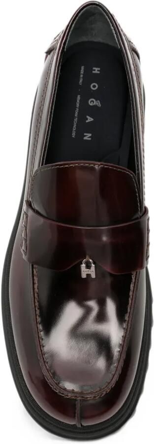 Hogan chunky-sole leather loafers Rood - Foto 4