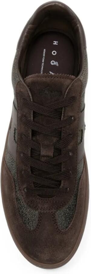 Hogan Cool suède sneakers met logo-patch Bruin