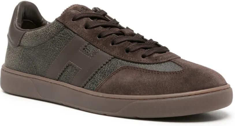 Hogan Cool suède sneakers met logo-patch Bruin - Foto 3