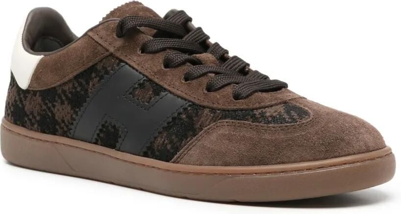 Hogan Cool suède sneakers met pied-de-poule-print Bruin - Foto 2