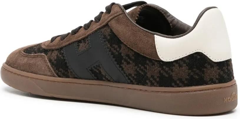 Hogan Cool suède sneakers met pied-de-poule-print Bruin - Foto 3