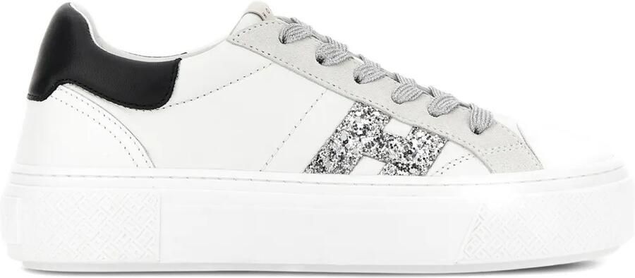 Hogan Crosswind sneakers met glitter logo Wit