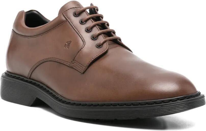 Hogan Derby schoenen met logo-reliëf Bruin - Foto 3