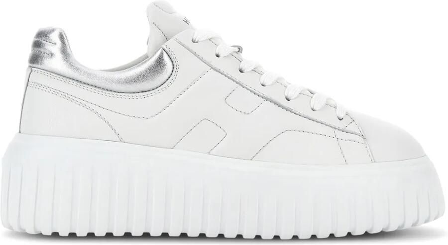 Hogan H-Stripes leren sneakers met plateauzool Wit