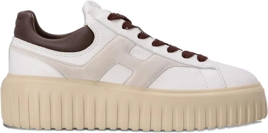 Hogan H-Stripes leren sneakers met plateauzool Wit