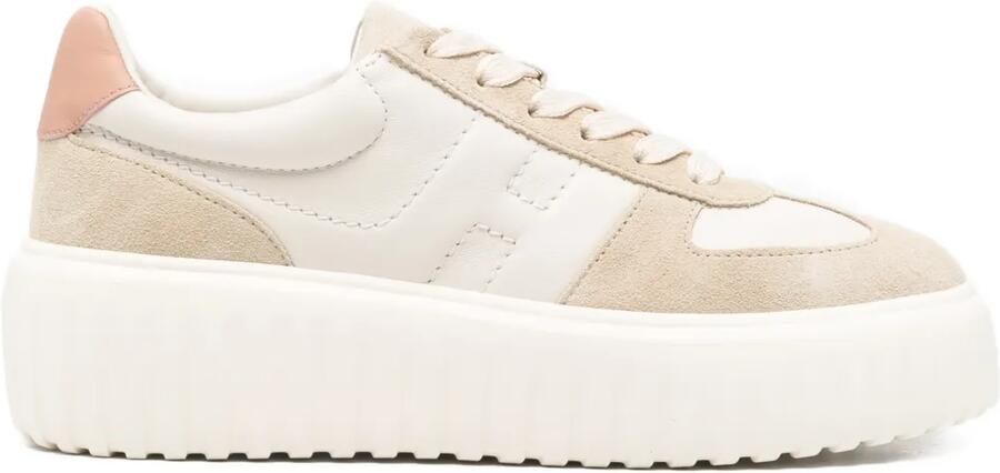 Hogan H-Stripes sneakers met plateauzool Beige