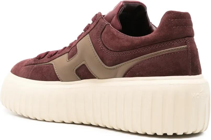 Hogan H-Stripes suède sneakers met plateauzool Rood - Foto 2