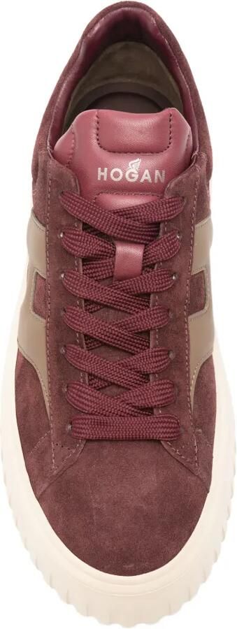 Hogan H-Stripes suède sneakers met plateauzool Rood - Foto 3