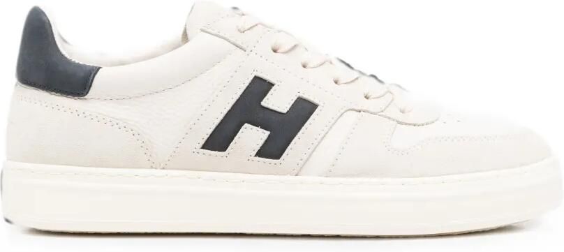 Hogan H-TV sneakers met logo-patch en vlakken Beige