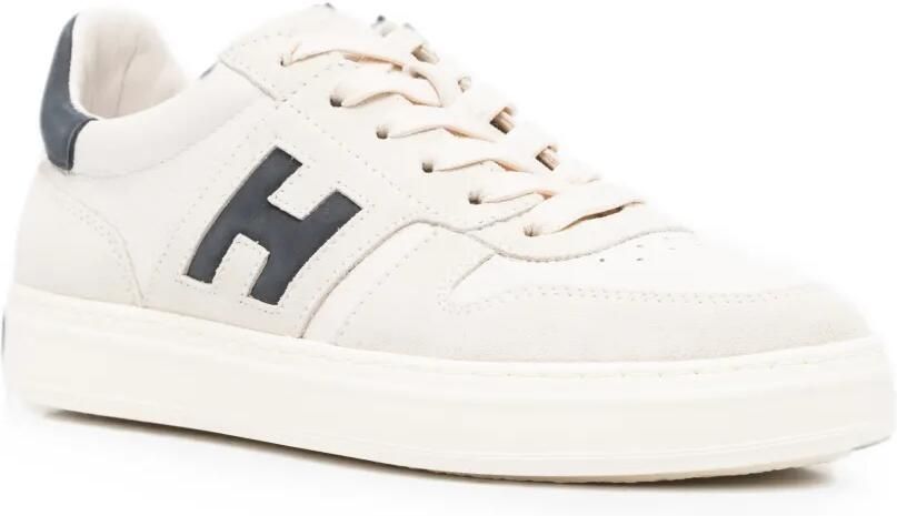 Hogan H-TV sneakers met logo-patch en vlakken Beige - Foto 3