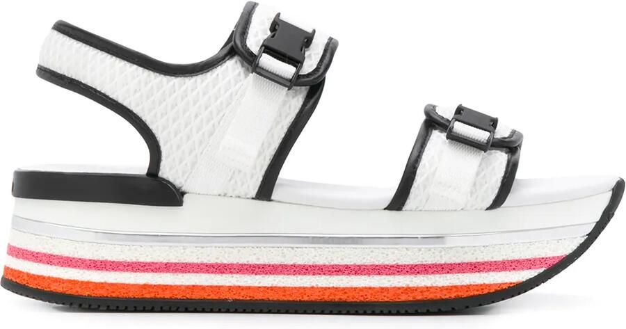 Hogan H222 sandalen met plateauzool Wit