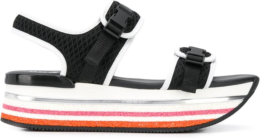 Hogan H222 sandalen met plateauzool Zwart