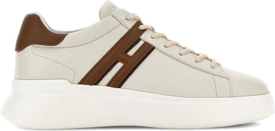 Hogan H580 leren sneakers met logodetail Beige