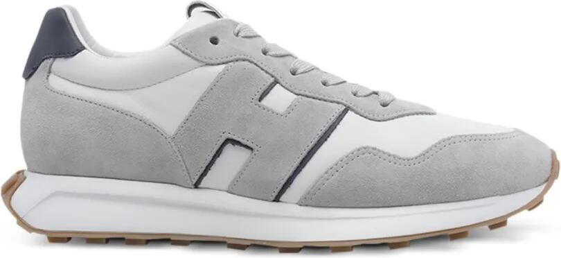 Hogan H601 leren sneakers met logo-patch Grijs