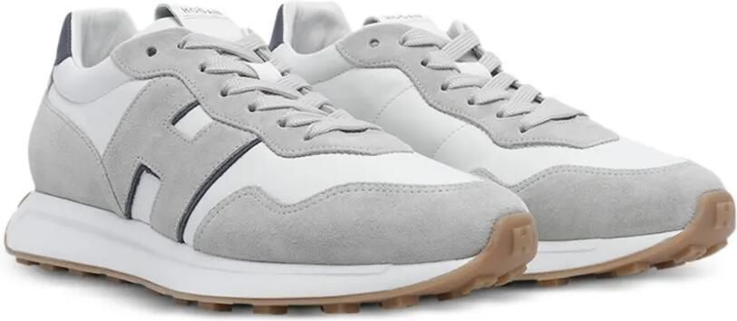 Hogan H601 leren sneakers met logo-patch Grijs - Foto 4