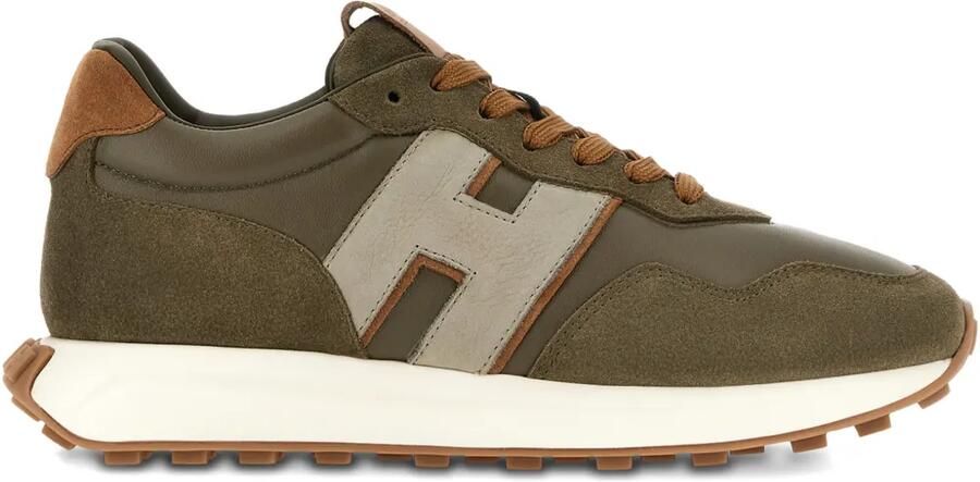 Hogan H601 sneakers met vlakken en applicatie Groen