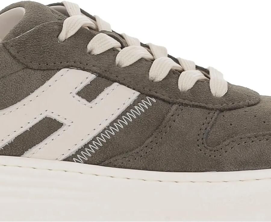 Hogan H630 suède leren sneakers met logo Bruin