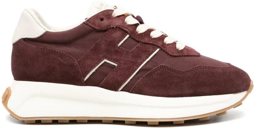 Hogan H641 sneakers met suède vlakken Rood