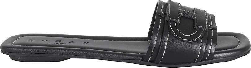 Hogan H685 sandalen met contrasterend stiksel en logo Zwart