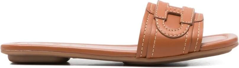 Hogan H685 sandalen met logo Bruin