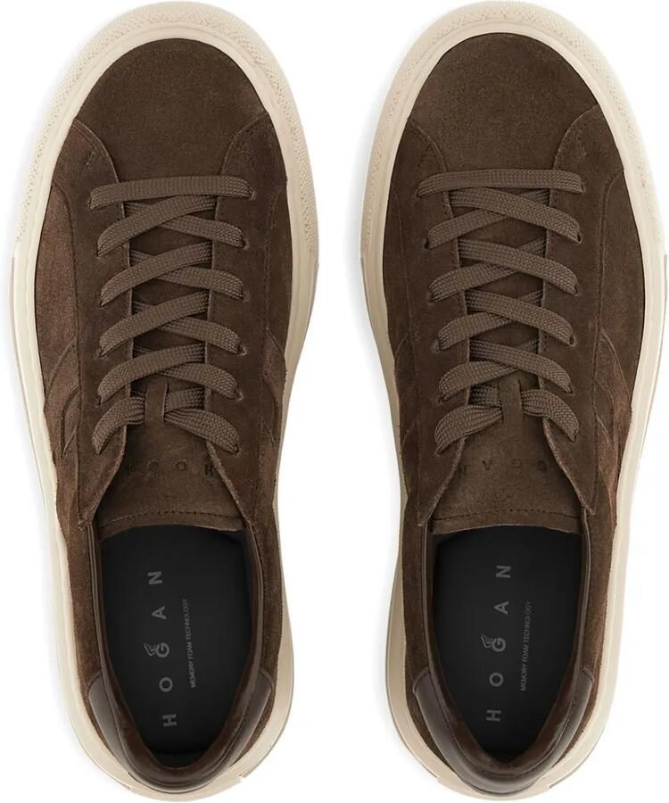 Hogan H691 sneakers met logopatch Bruin