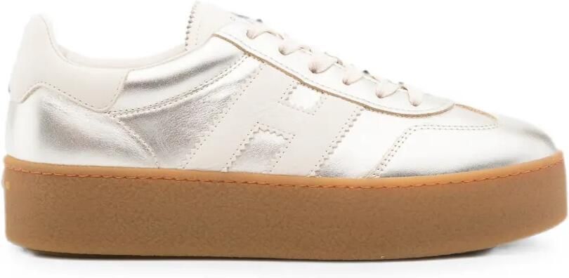 Hogan H698 sneakers met metallic effect Zilver